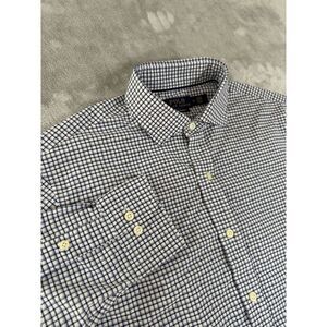 Polo Ralph Lauren Shirt Mens Medium Check Button Up Performance Logo